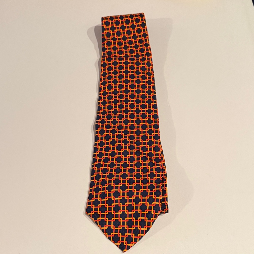 Brooks Vibrant Orange and Black Geometric Tie